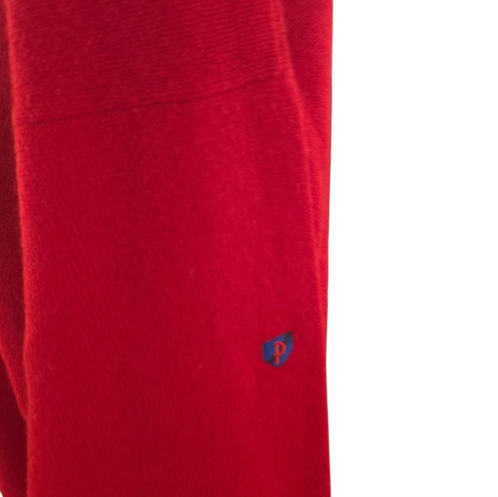 Pringle Of Scotland Vintage Red Wool Embroidered Golf Sweater